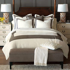 Breeze Mitered Linen - Pearl / Clay