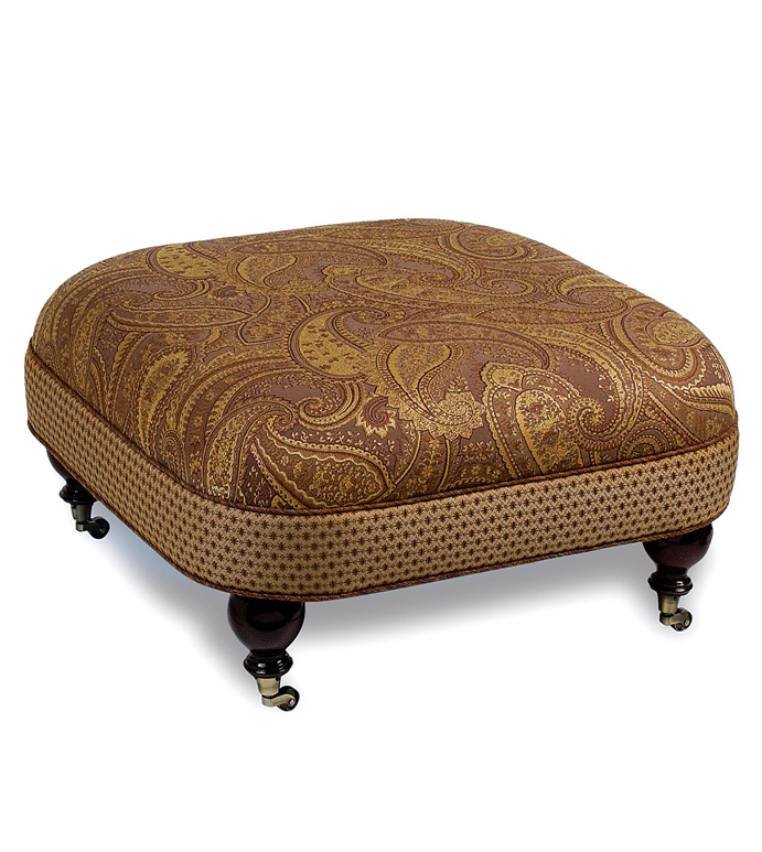 Luxury Bedding by Eastern Accents GERSHWIN OTTOMAN ON CASTERS