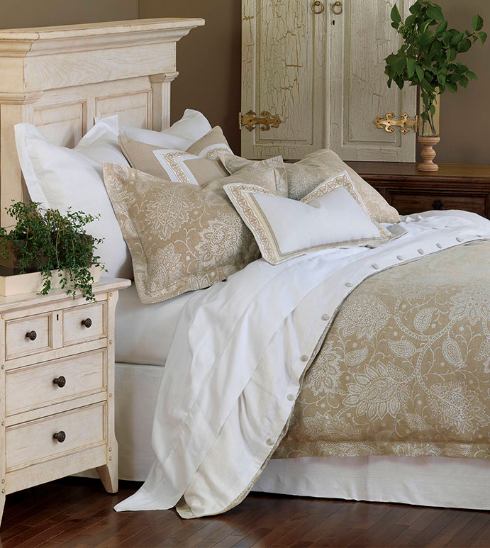 Aileen Collection Eastern Accents Aileen Tan Paisley Bedding Neutral Fl Linen