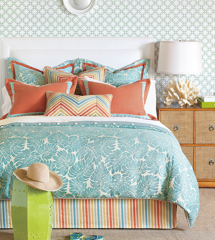 Luxury Bedding By Eastern Accents Capri Collection Capri Bright Resort Bedding Colorful Blue Tropical
