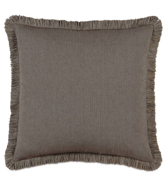 FLINT CHARCOAL WITH BRUSH FRINGE Eastern Accents