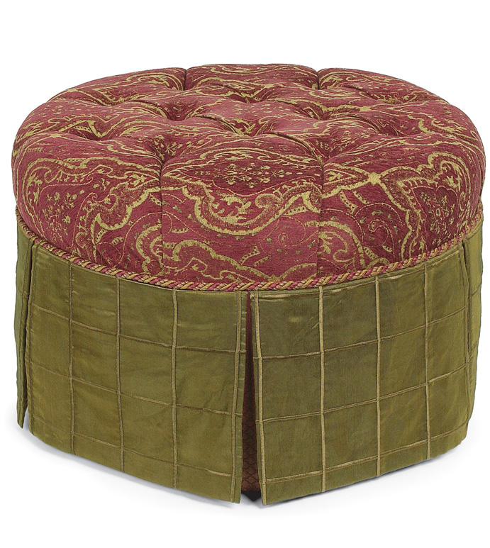 Luxury Bedding by Eastern Accents VAUGHAN ROUND OTTOMAN