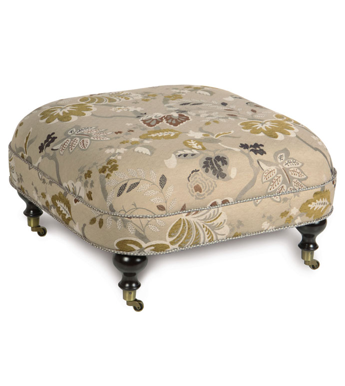 CALDWELL OTTOMAN ON CASTERS