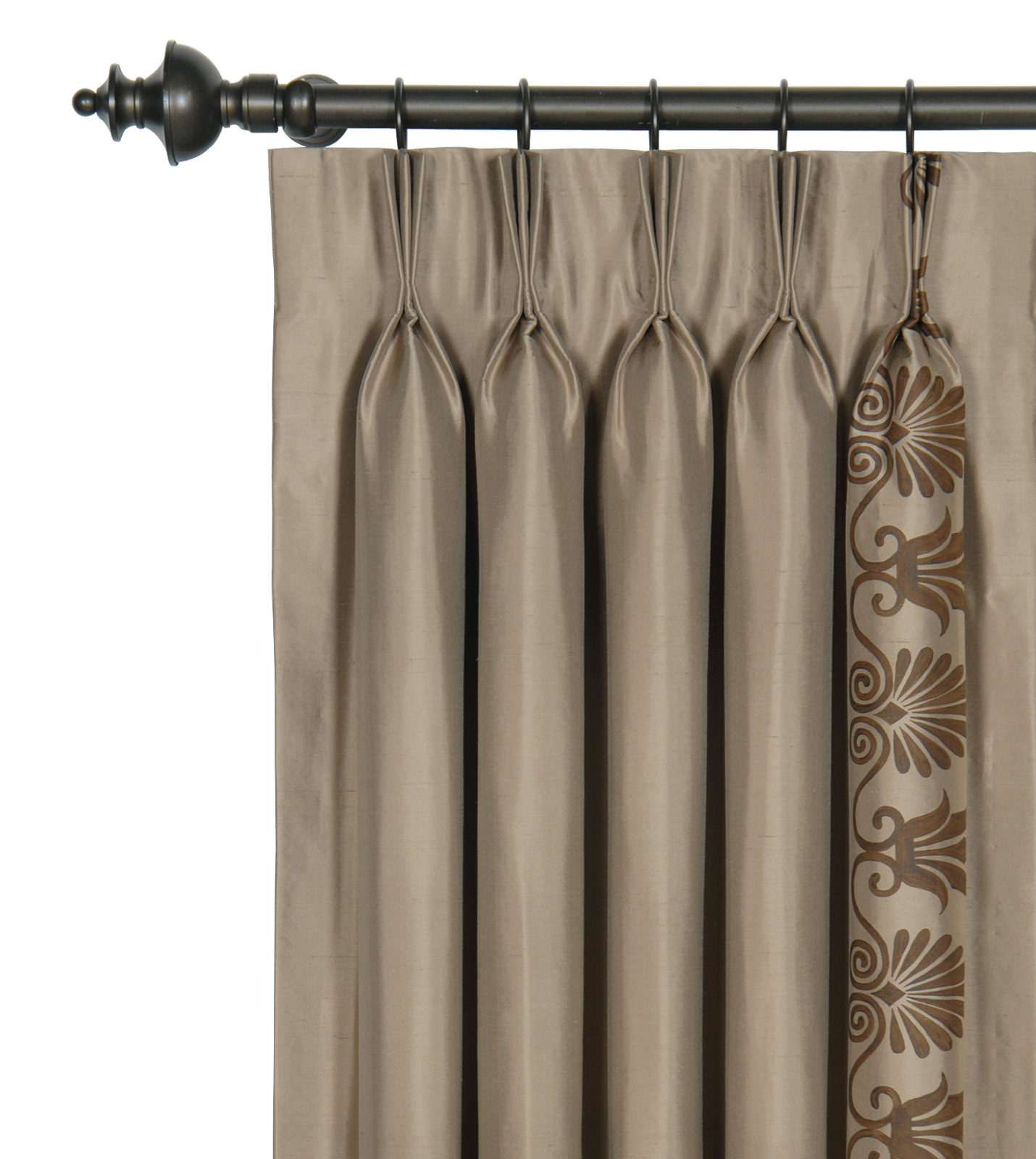 Luxury Bedding by Eastern Accents ANTHEMION TAUPE/BROWN CURTAIN PANEL