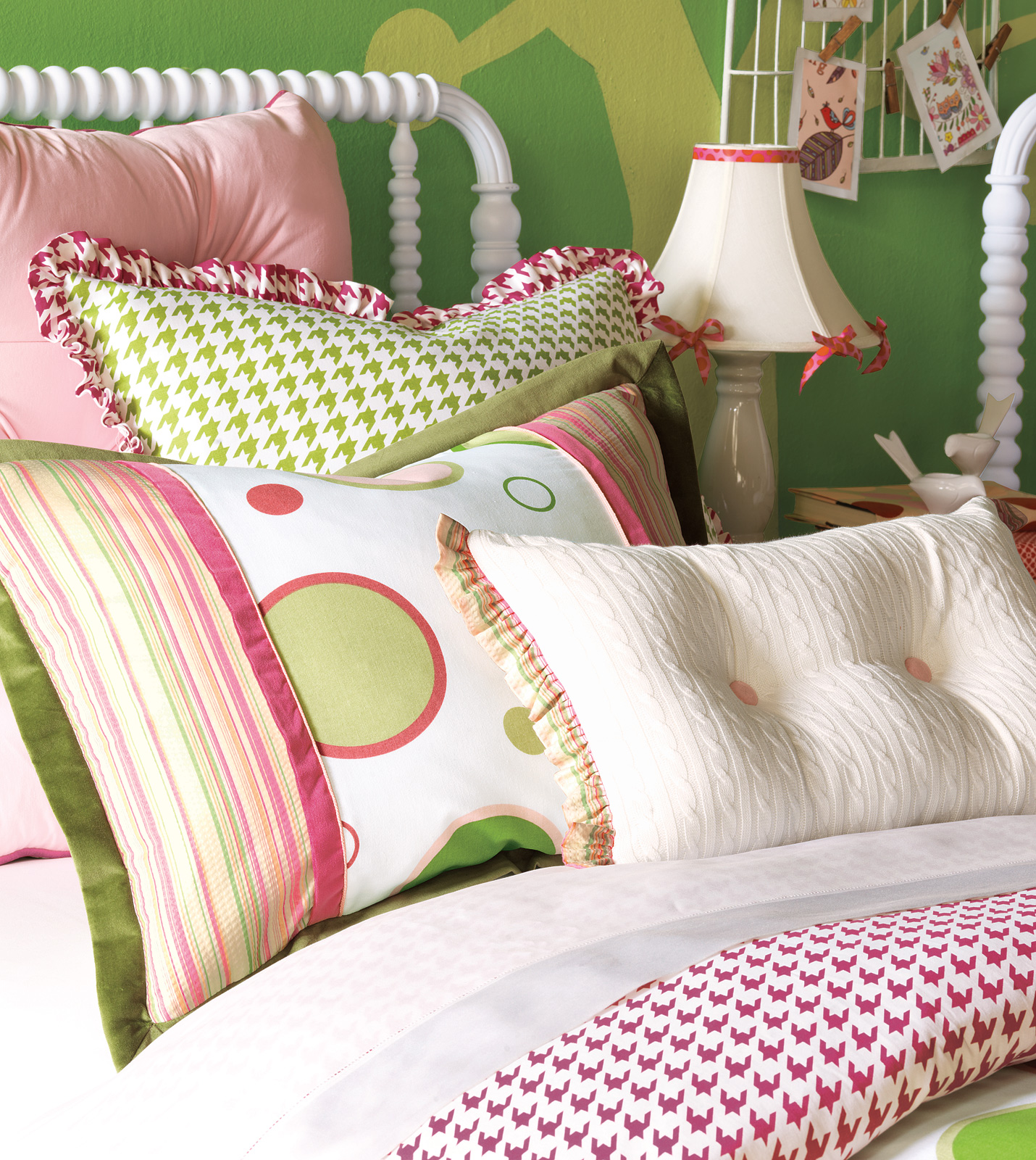 Luxury Bedding by Eastern Accents - HIPSTER LIME W/BERRY RUFLE Luxury Bedding by Eastern Accents - HIPSTER LIME W/BERRY RUFLE
