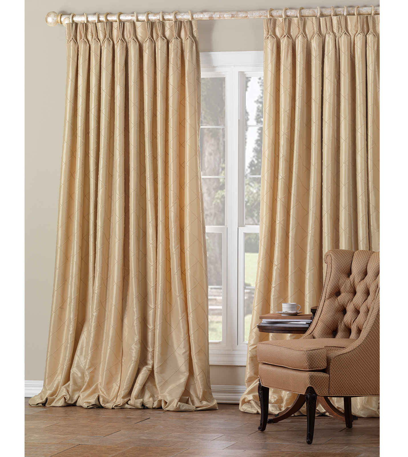 Luxury Bedding by Eastern Accents CHESTER GOLD CURTAIN PANEL