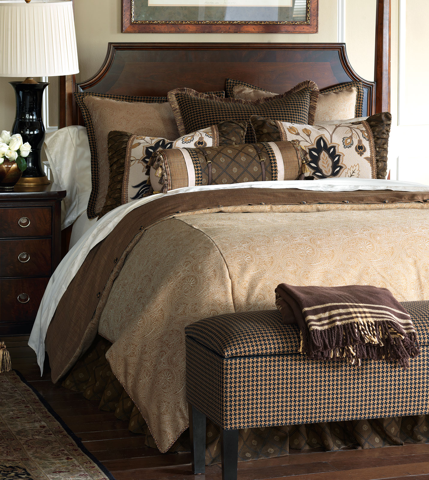 Luxury Bedding by Eastern Accents LEINSTER CARAMEL DUVET COVER