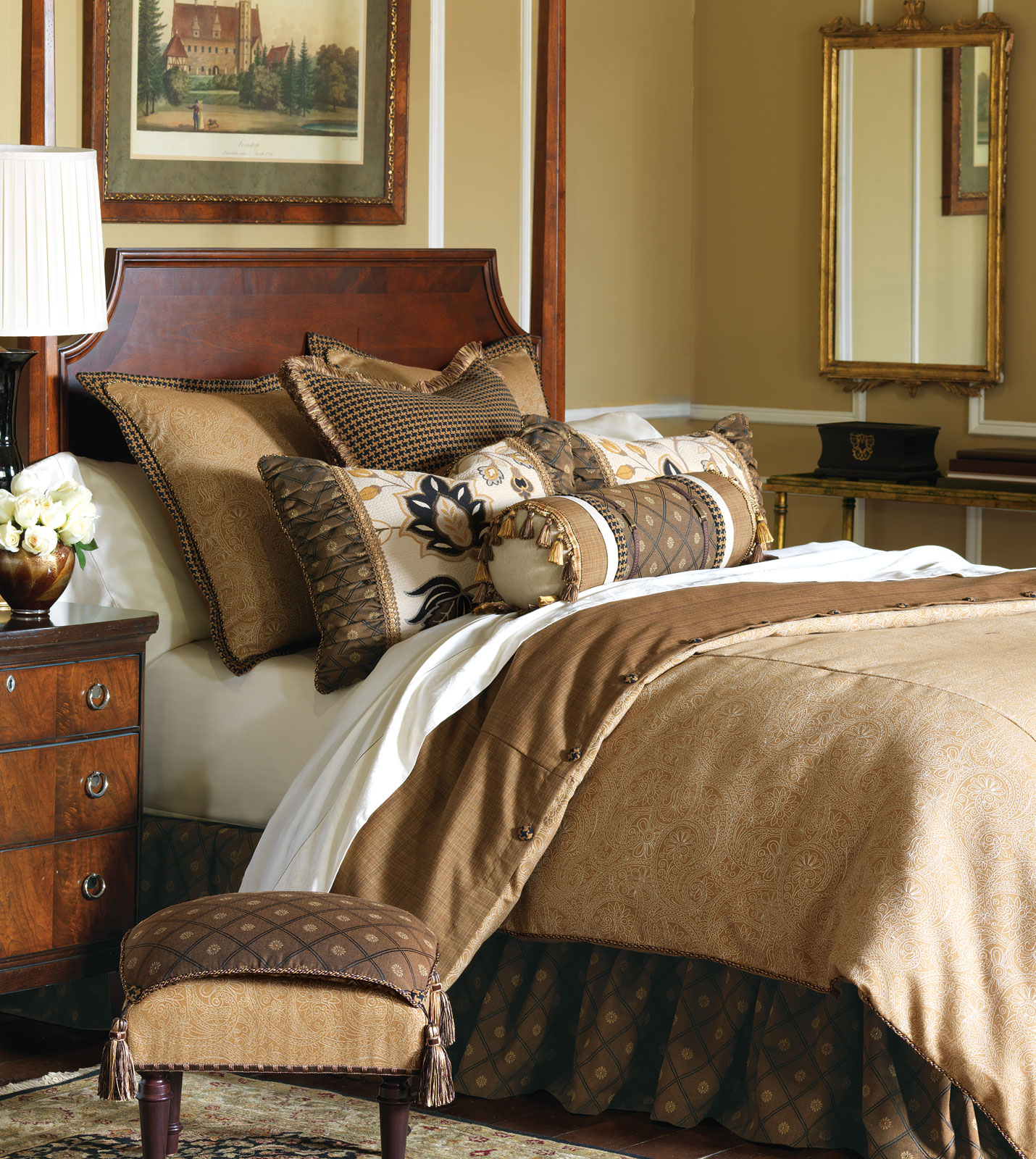 Luxury Bedding by Eastern Accents LEINSTER CARAMEL DUVET COVER