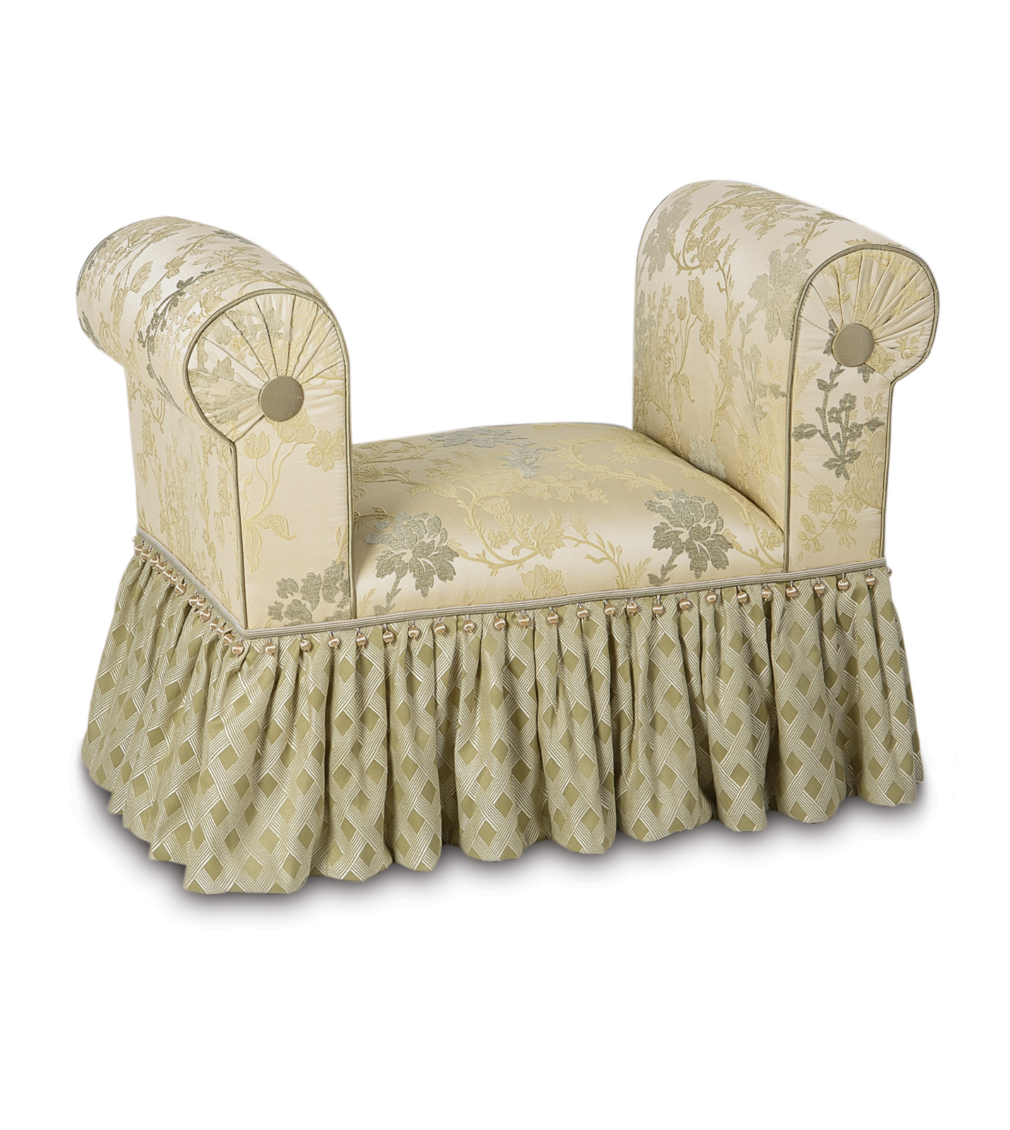 Luxury Bedding by Eastern Accents NICOSIA ROLL ARM BENCH