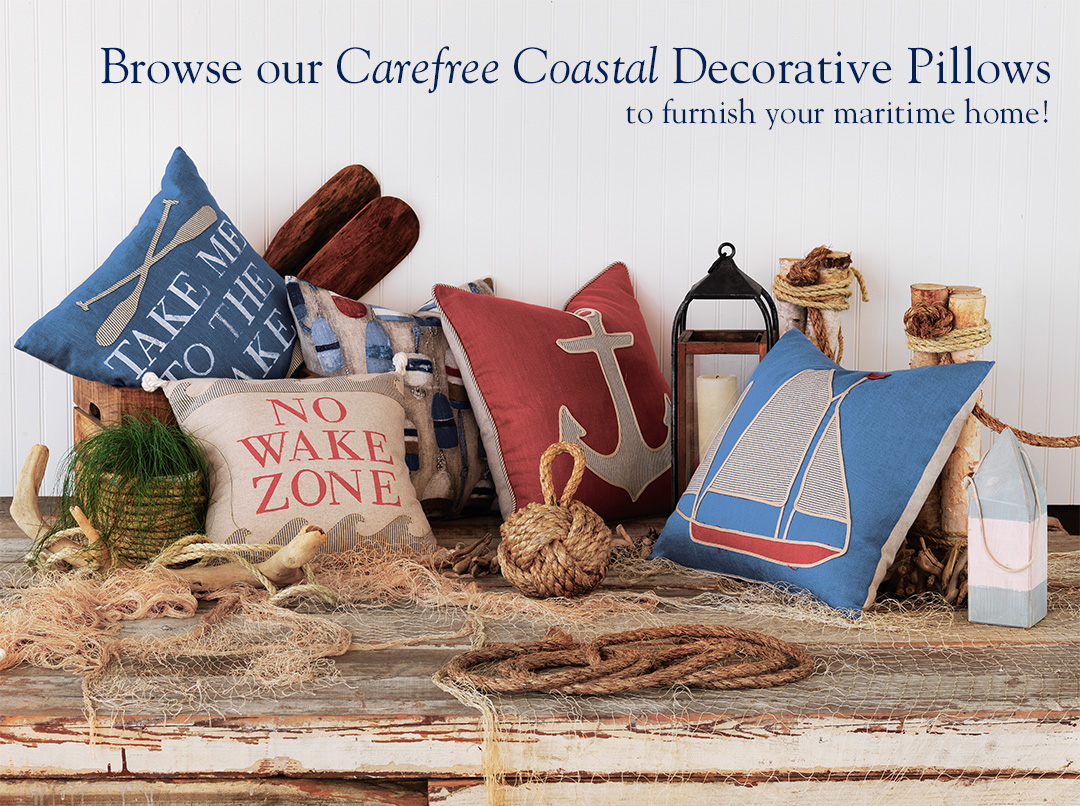 Browse our carefree coastal Decorative Pillows