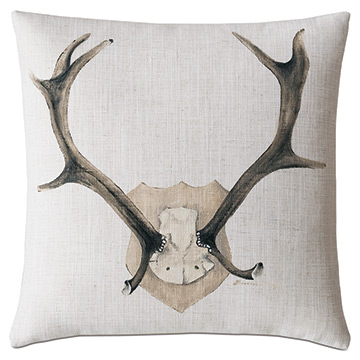 Mounted Antlers Decorative Pillow