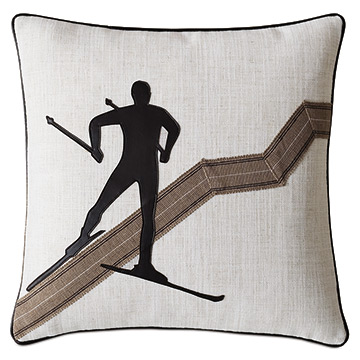 Downhill Skiing Decorative Pillow