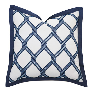 Newport Embroidered Euro Sham in Blue