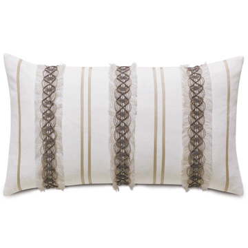 Naomi Border Accent Pillow in White