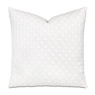 Lila Polkadot Decorative Pillow in White