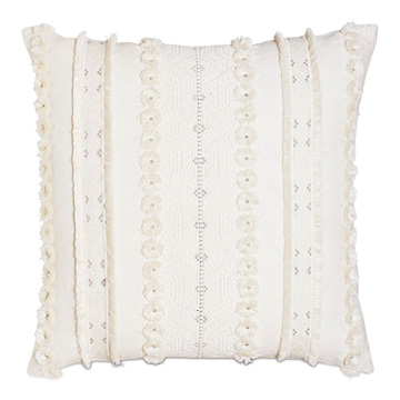 Justina Fringe Decorative Pillow in Ivory