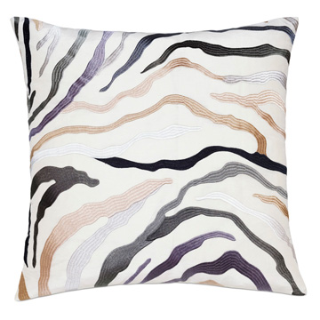 Della Embroidered Decorative Pillow in Natural