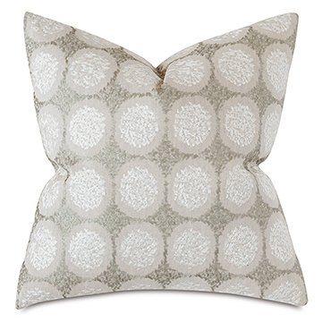 Dodie Embroidered Decorative Pillow in Pebble