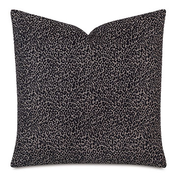 Lynx Animal Print Decorative Pillow in Onyx