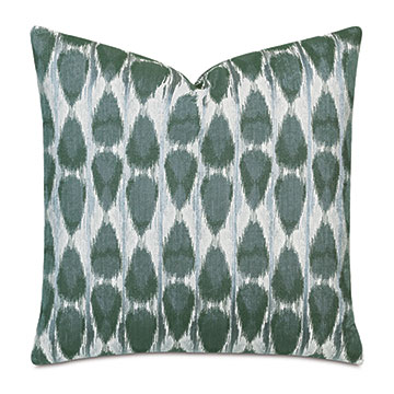 Salina Ikat Decorative Pillow in Green