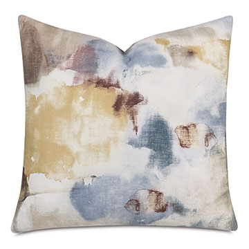 Glory Watercolor Decorative Pillow in Spa