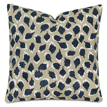 OCELOT DECORATIVE PILLOW IN NAVY