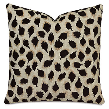 OCELOT DECORATIVE PILLOW IN BLACK