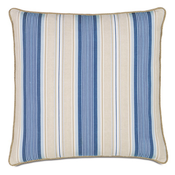 Maritime Stripe Euro Sham in Blue