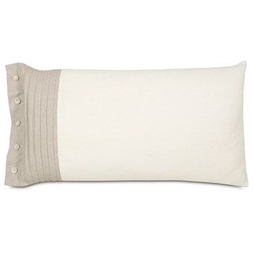Maritime Pleated Left King Sham in Ivory