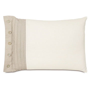 Maritime Pleated Left Standard Sham in Ivory