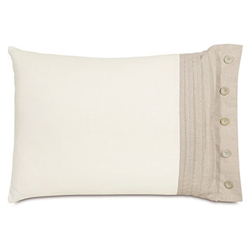 Maritime Pleated Right Standard Sham in Ivory