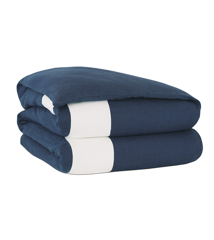 Bel Air Linen Duvet Cover In Indigo Eastern Accents