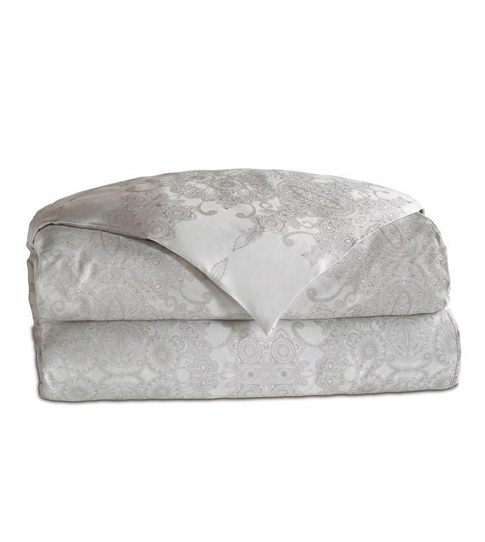 Incanto Silver Duvet Cover Eastern Accents