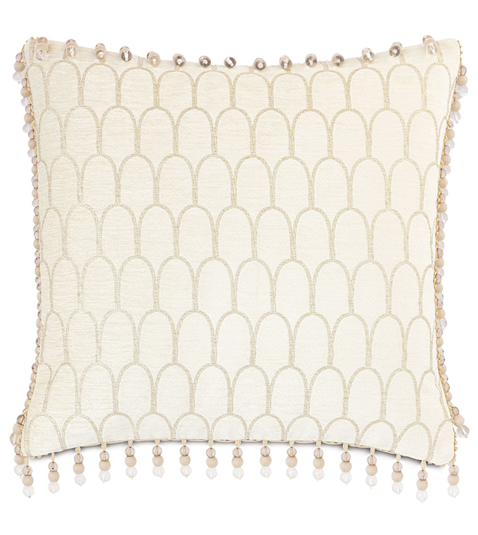 Jolene Beaded Trim Decorative Pillow Eastern Accents