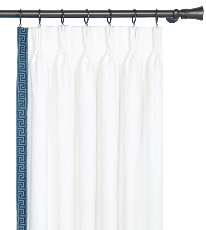 Blue Greek Key Curtain Panel Right Eastern Accents