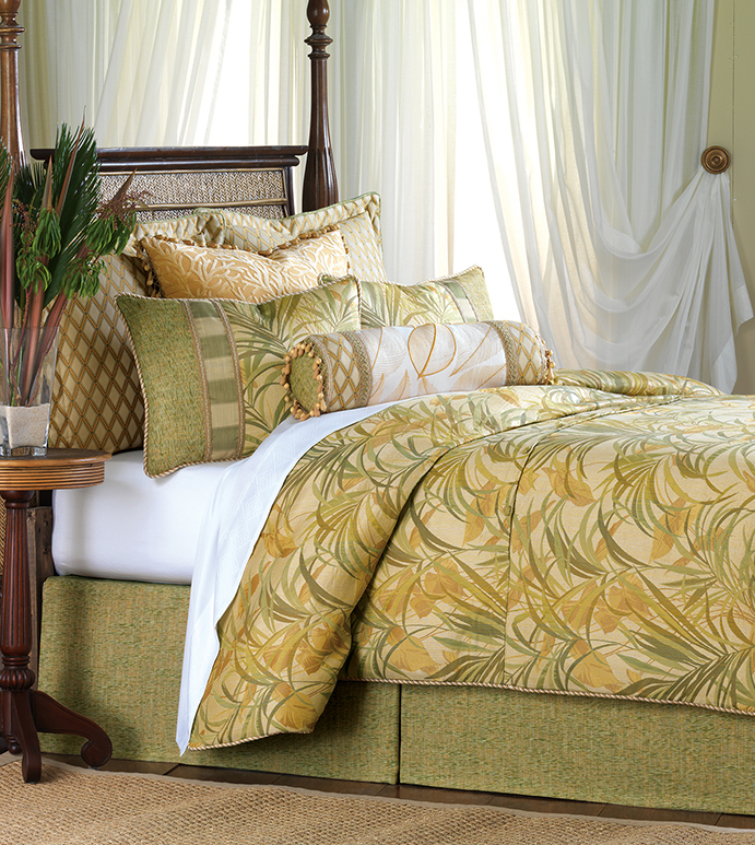 Antigua Collection Eastern Accents Antigua Luxury Bedding Designer Coastal Tropical Palm Leaf Beads