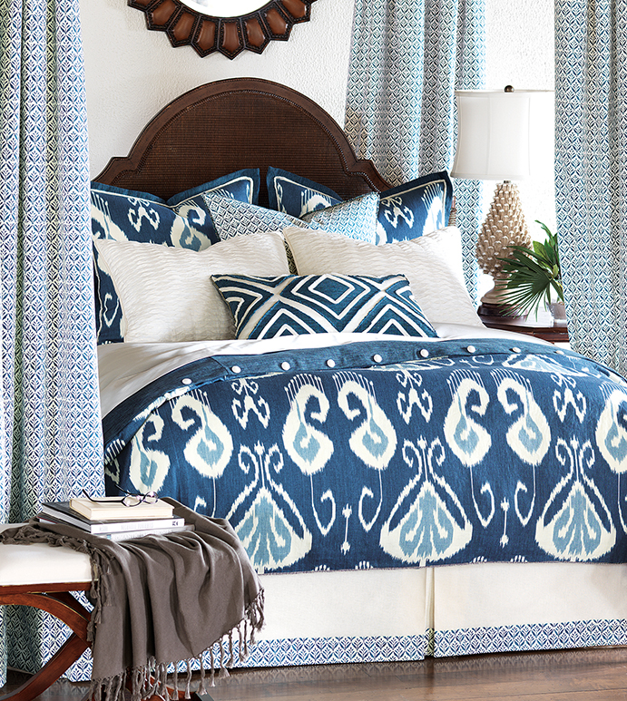 Ceylon Collection Eastern Accents Ceylon Blue Ikat Bedding Tropical Beach Tie Dyed