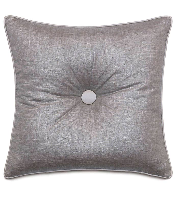 Reflection Taupe tufted - SILVER,TAUPE,GREY,WELT,PILLOW,PATTERN,DESIGN,GLAM,MODERN,TRIM,ACCENT,METALLIC,BEDROOM,BED,LUXURY BEDDING,INTERIOR DESIGN,CLASSY,JEWEL,BUTTON,TUFTED,DEEP TUFTED,DESIGNER,SQUARE