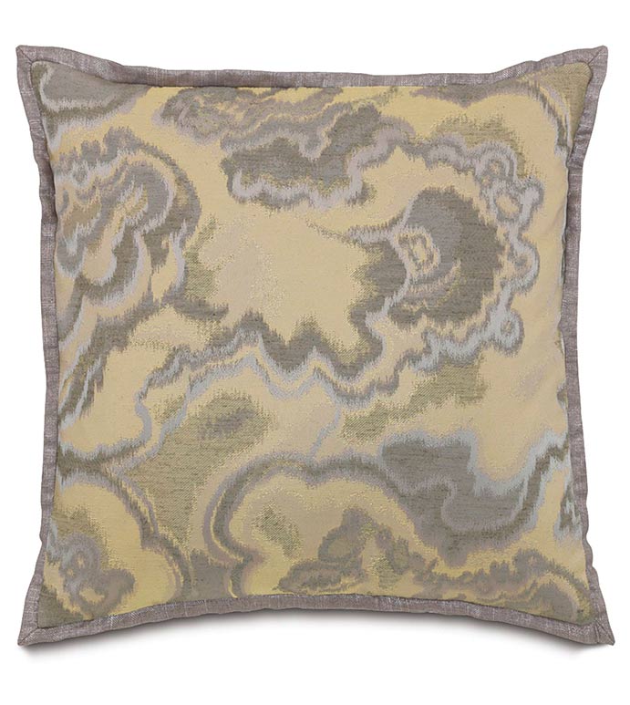 Amal WITH mitered flange - SILVER,TAUPE,GREY,WELT,PILLOW,PATTERN,DESIGN,GLAM,MODERN,TRIM,ACCENT,METALLIC,BEDROOM,BED,LUXURY BEDDING,INTERIOR DESIGN,JEWEL,DESIGNER,ABSTRACT,WOVEN,TRIM,BORDER,MITER,SQUARE