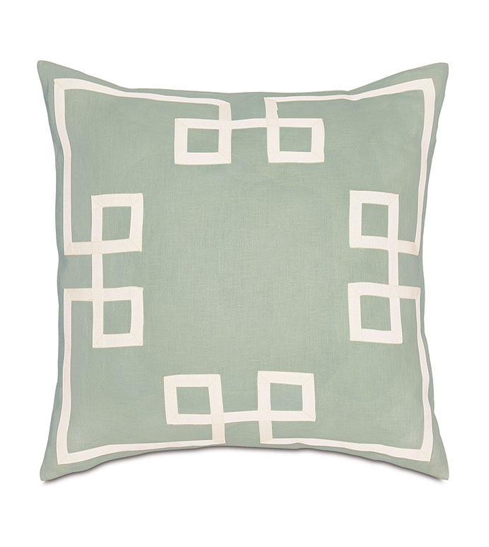 Resort Mint Fret Accent Pillow - ,