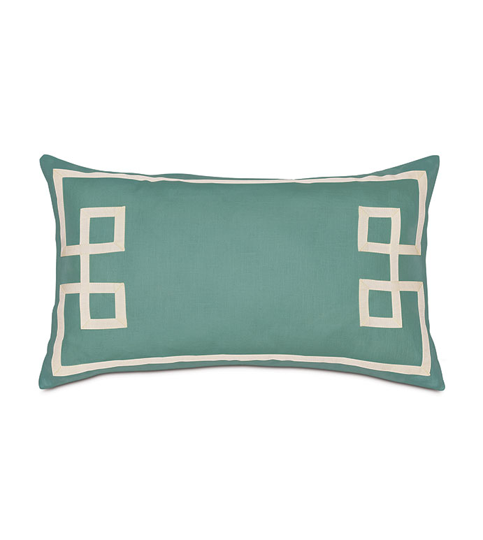 Resort Aqua Fret Accent Pillow - ,