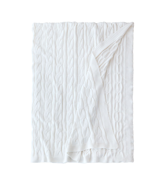 Avalon Cableknit Throw in Ivory