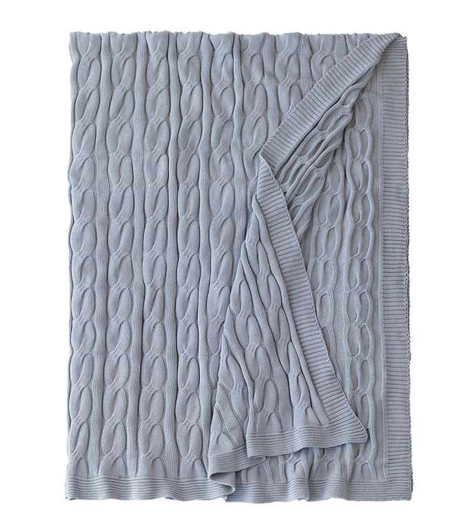 Avalon Cableknit Throw in Slate