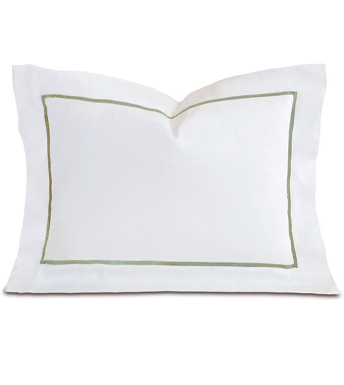 Linea Velvet Ribbon Boudoir In White & Aloe - ,