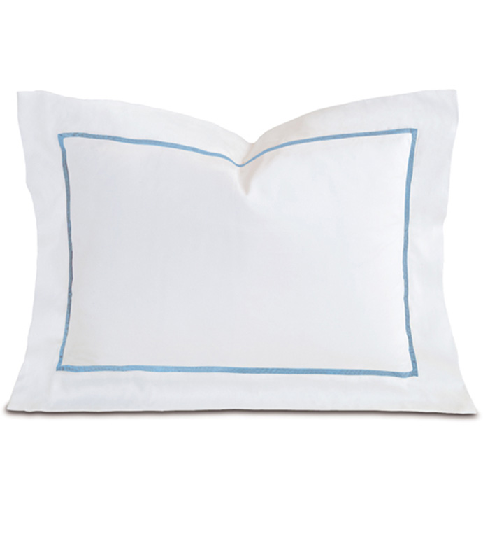 Linea Velvet Ribbon Boudoir In White & Azure - ,