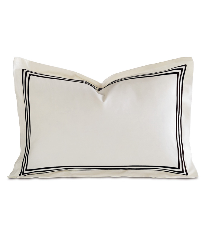 TESSA IVORY/BLACK BOUDOIR SHAM - ,