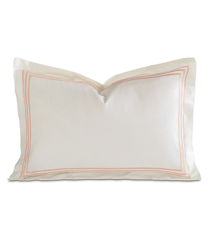 TESSA IVORY/BLUSH BOUDOIR SHAM - ,