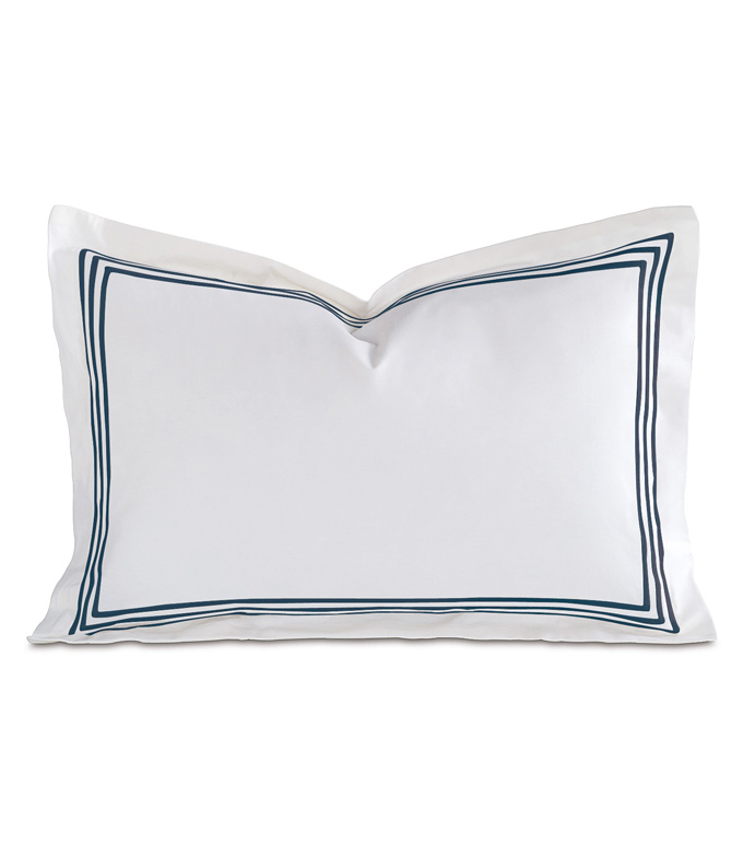 TESSA WHITE/NAVY BOUDOIR SHAM - ,