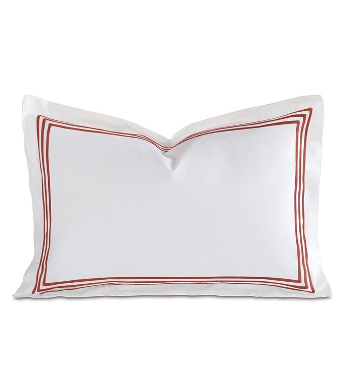 TESSA WHITE/SCARLET BOUDOIR SHAM - ,