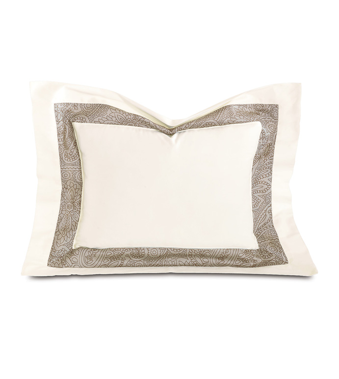 CORNICE IVORY/BISCOTTI BOUDOIR SHAM - ,